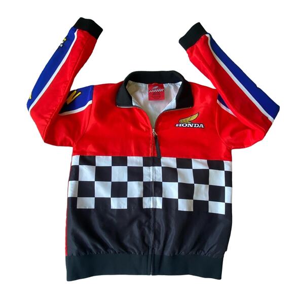 Forever 21 x Honda 500 Racing Jacket Windbreaker Red Black White Size Small - Picture 3 of 13